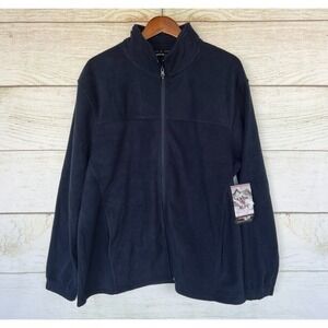 Swiss Alps Fleece Shirt Mens Size Large Blue Fleece‎ Zip Neck Jacket Shirt New